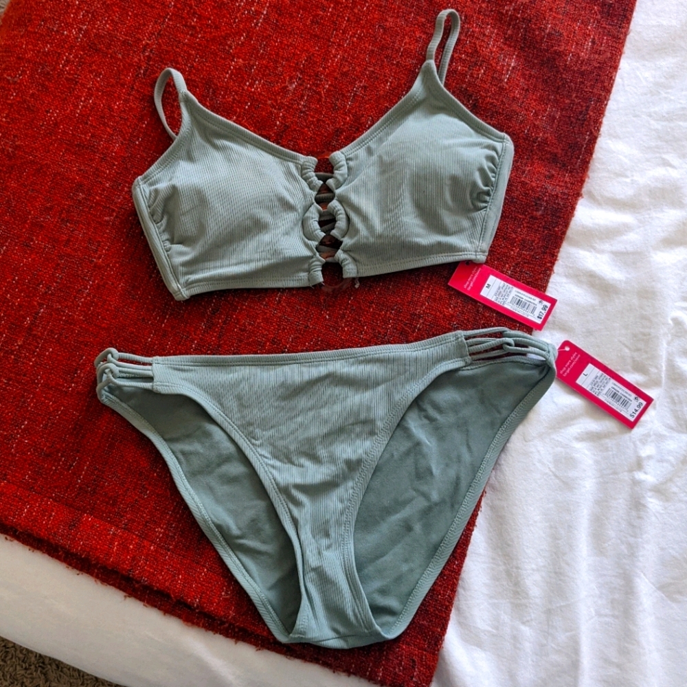 Ribbed Seafoam Bikini - NWT